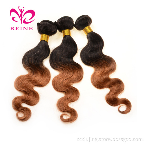 9A Brazilian Virgin Hair Body Wave Bundles REINE Two Tone Ombre Human Hair 1b 30 Color